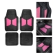 FH Group Universal Fit Twotone Car Floor Mats Heavy Duty Rubber Full Set 4 Pc  Pink F11313PINK