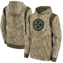 Men's Nike Camo Pittsburgh Steelers 2021 Salute To Service Therma Performance Pullover Hoodie