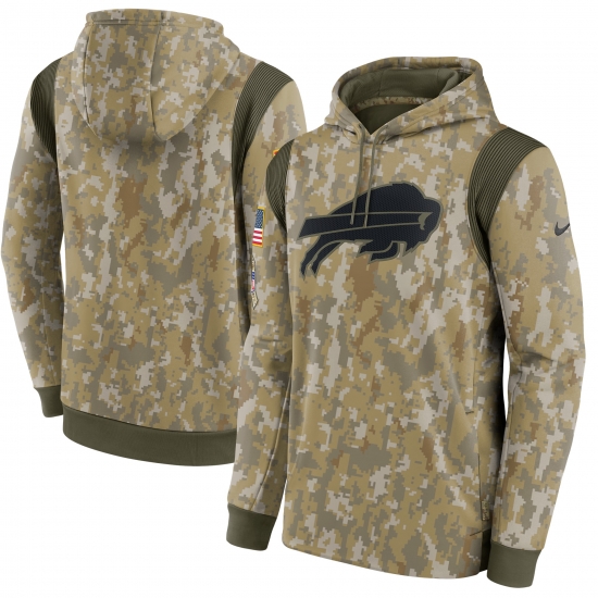 Men's Nike Camo Buffalo Bills 2021 Salute To Service Therma Performance Pullover Hoodie