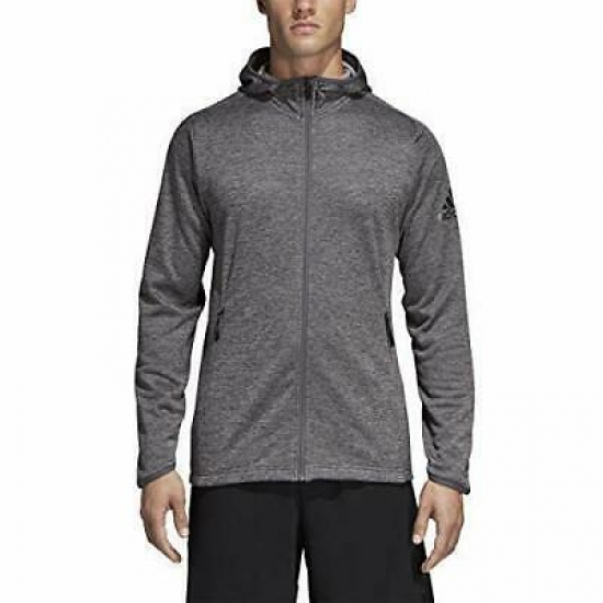 Adidas Men's Small Training Climawarm Fleece Running Hoodie Small Charcoal Grey S