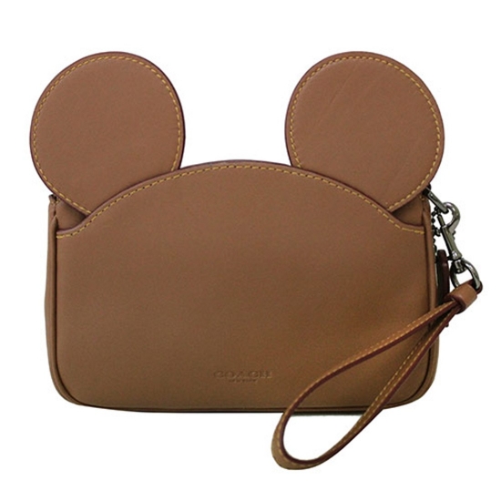 COACH x DISNEY Mickey Mouse Ear Wristlet in Saddle
