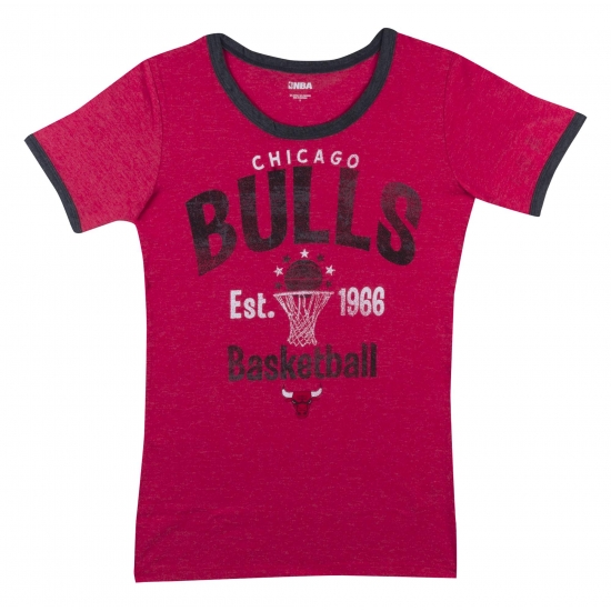 Chicago Bulls Women's NBA Short Sleeve Biblend Crew Neck Tee