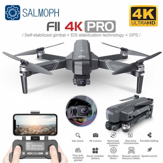 SJRC F11 PRO 4K GPS Drone With Wifi FPV 4K HD Camera Two-axis anti-shake Gimbal F11 Brushless Quadcopter  Vs SG906 Pro 2 Dron