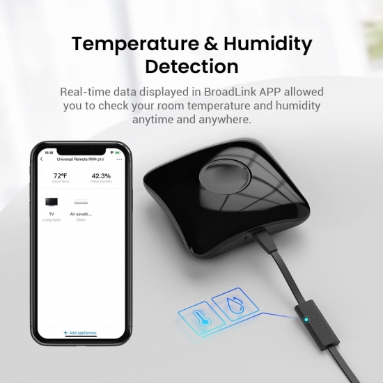 BroadLink RM4 Pro RM4 mini HTS2 Temp and Humidity Sensor  Version Wireless Universal Remote Hub with Smart Home Solution