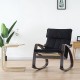 Comfortable Relax Wood Adult Rocking Chair Armchair Black Brown Finish Living Room Furniture Modern Recliner Rocker Chair Wooden