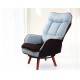 Wooden Low-Seat Armchair Sofa 360 Degree Swivel Chair Living Room Furniture Mid Century Single Couch Seat Lazy Leisure Arm Chair