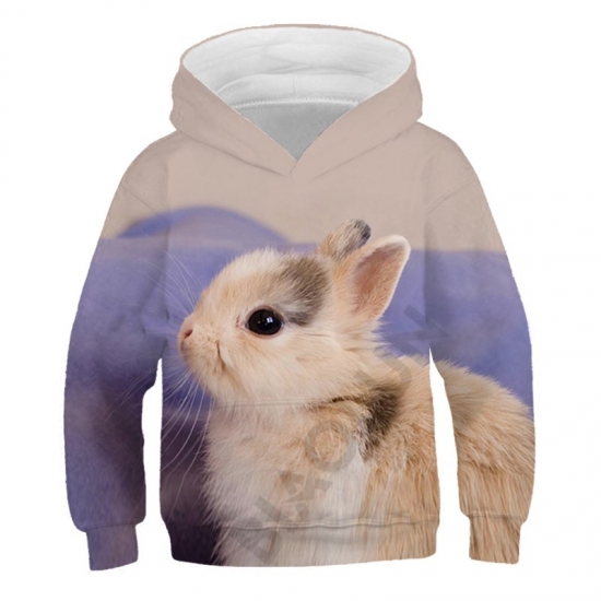 Two Cute Rabbits Animals New Fashion Boys Girls Hoodies 3D Printed Autumn Winter Sweatshirt for Children Hoodies Cartoon Hoodie