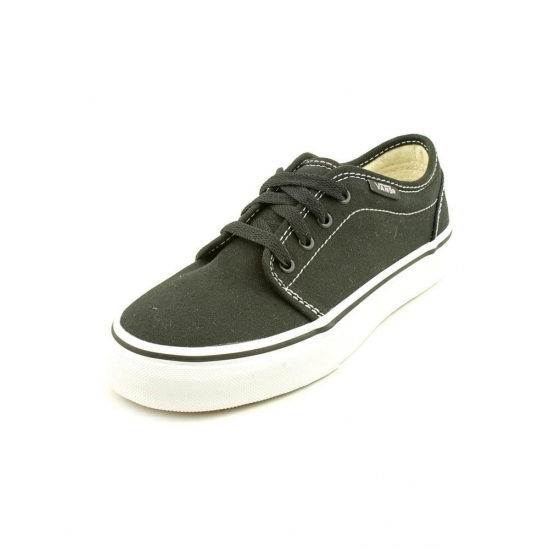 vans 106 vulcanized youth  round toe canvas black sneakers