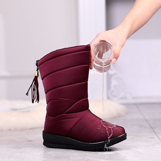 Winter Boots 2021 Women Winter Shoes Mid-Calf Snow Boots Wedges Warm Fur Female Boots Shoes Woman Footwear Chaussures