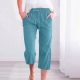Uorcsa Capri Pants for Women Casual Summer Clearance Elastic Waist Classic Soft Drawstring Wide Leg Loose With Pockets Sky Blue Size XXXL