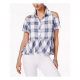 BUFFALO $49 Womens New 1078 Blue Plaid Collared Button Up Top S B+B