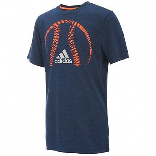 Adidas Little Boys Graphic Print Climalite T-Shirt Navy Size 4