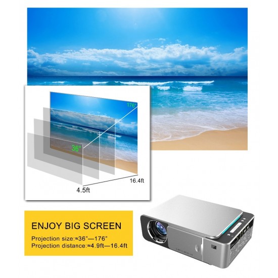 New T6 1080P LED Projector 3500 lumens 1280x720  Portable projector Android 7.1 optional USB HDMI VGA AV Home Theater Proyector