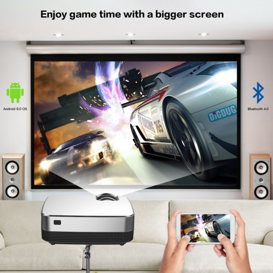 CRENOVA Hot Android Video Projector Q6 1280*720P Native Resolution With Android 8.0 WIFI Bluetooth Home Cinema Movie Beamer