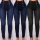 Womens Jeans Pants Trousers Fashion Solid Color Double Breasted Jeans Casual Sexy Button Autumn Pencil High Waist Skinny Jeans