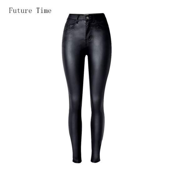 2021 Fashion Women Jeans fitting High Waist Slim Skinny Woman Jeans Faux leather Jeans Stretch Female Jeans Pencil Pants C1075