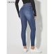 Skinny Jeans For Women Stretchy High Waist Classic Denim Pant Slim Hip Lift Mom Jean Fashion Blue Wash Five Pockets Pencil Pant
