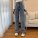 Womens High Waist Straight Jeans Black Spring Autumn New Loose Trousers Ladies Casual Comfortable Wide Leg Mom Long Denim Pants