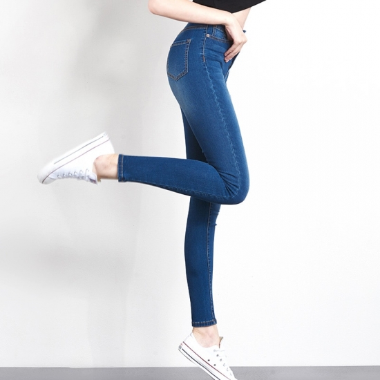 2022 Leijijeans Plus Size Mom Jeans High Waist Jeans Elastic Stretchy Jeans Female Denim Skinny Pencil Women Jeans