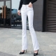 White Sexy Slim Flare Pants Female Fashion Loose Casual Jeans 2021 Spring New High Waist Raises Butt Denim Trousers