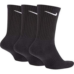 Nike Everyday Cushion Crew 3 Pack Training Socks, Unisex Nike, Black/White, Size M