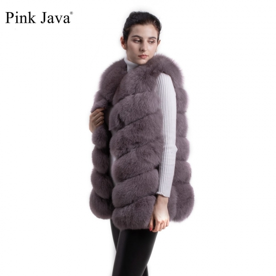 Natural Real Fox Fur Vest Fur Coat Jacket Women Coats Vest Long Real Fur Coat 