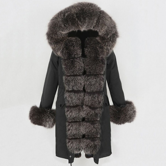 OFTBUY X-long Parka Waterproof Outerwear Real Fur Coat Winter Jacket Women Natural Fox Fur Hood Luxury Outerwear Detachable New