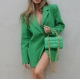 Women Jacket Spring Fashion Loose Green Female Cool Clothing Shoulder Pad Casual Spring Lady Overcoat Women Unique Blazers