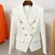 Fashion 2022 Runway Star Style Jacket Women Gold Buttons Double Breasted Blazer OuterwearS-5XL