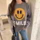 Smiling Face Lazy Pullover Sweater Women Autumn And Winter  Fashion Age Reduction Round Neck Bottoming Sweater 2022