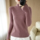 Half-neck Pullover 2022 Autumn Winter Cashmere Sweater Womens Solid Color Casual Long-sleeved Pullover Base Womens Sweater 158
