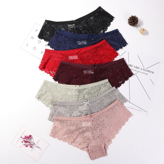 3 Pcs Panties for Woman Underwear Sexy Lace Breathable Soft Lingerie Female Briefs Panty Sexy Transparent Women&#39;s Underpants