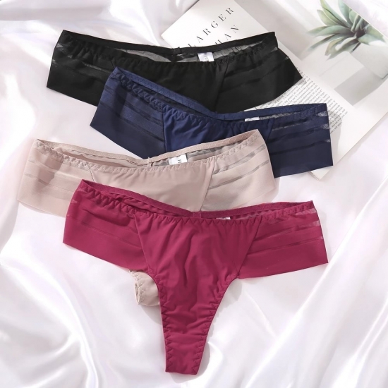 FINETOO G-String Women Panties Seamless Perspective Underwear Women See-Through Underpants Girls Intimates Lingerie M-XL