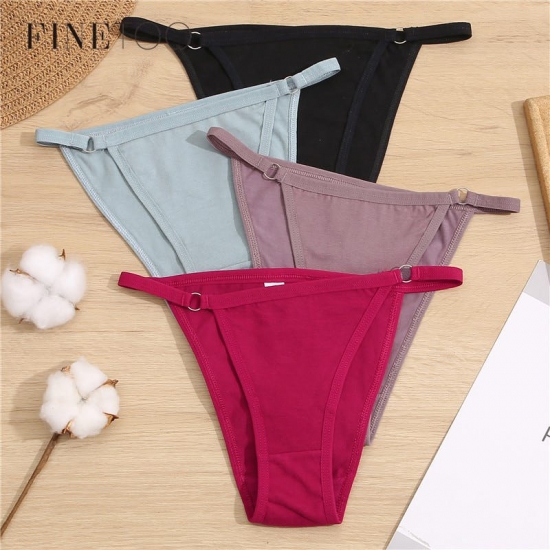 FINETOO Cotton Briefs Panties Women 3Pcs set Sexy Low Waist Underwear M-2XL Ladies Cotton Underpants Soft Female Lingerie 2022