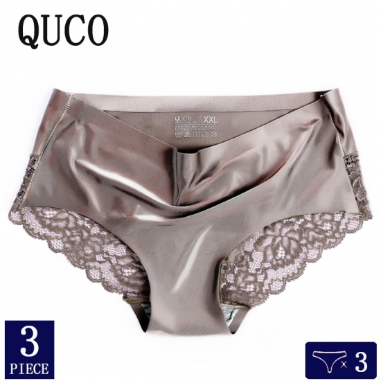 3pcs lot QUCO Brand sexy Women Underwear Women Panties Seamless Underwear Solid  Lingerie underwear women