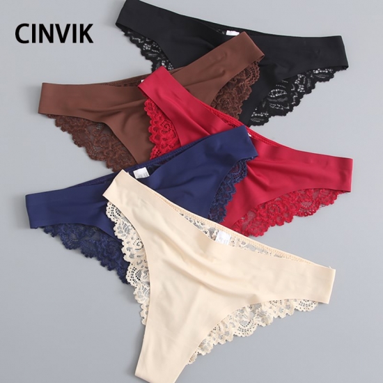 New Sexy Lace G String Panties For Women Nylon Silk Panty Thong Briefs Underwear Lingerie Female Ladies Floral Panties Underpants