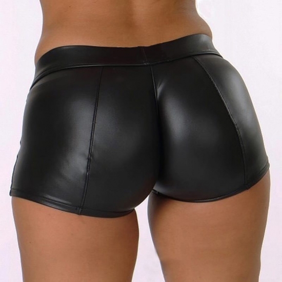 Leather Shorts Women High Waist Bodycon Push Up Black Short Joggers Sports Fitness Womens Sexy Slim Shorts Spodenki Damskie