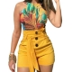 ONCE Women Shorts High Waist Buttons Sashes Elegant Zipper Lace-up Skinny Shorts Solid Plus Size Pockets Summer Casual Trouses