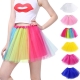 Princess Midi Fairy Tulle Skirt Pleated Dance Tutu Skirts Womens Lolita Petticoat Jupe Tulle Femme Party Puffy Skirts Adult
