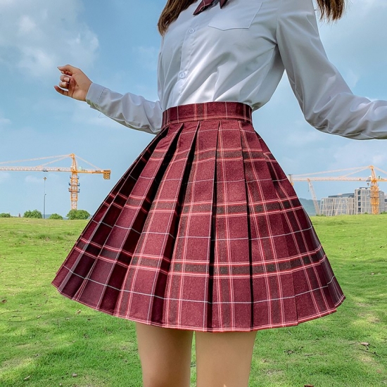 FESTY KARY Summer Women Skirts Fashion High Waist Plaid Pleated Skirts Girls School Kawaii Mini Skirt Women