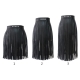 Women High Waist Faux Leather Fringe Tassels Skirt Body Harness with Snap Buttons Halloween Party Punk Rock Costume Clubwear