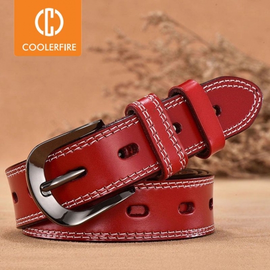 Women Genuine Leather Belt For Female Strap Casual All-match Ladies Adjustable Belts Designer Brand