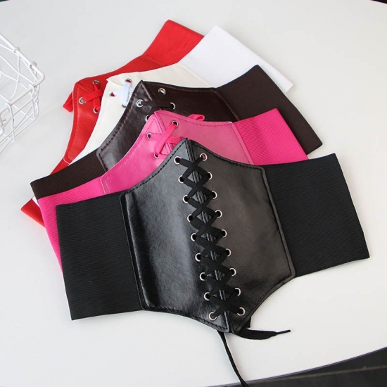 Fashion Corset Wide Belts Pu Leather Slimming Body Waistband For Women Elastic Waist Belt Cinto Feminino Ceinture Femme