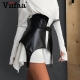 Viifaa Black PU Leather Belt Buckle Corset Women Spring 2022 Fashion Slim Streetwear Elegant Ladies Corsets