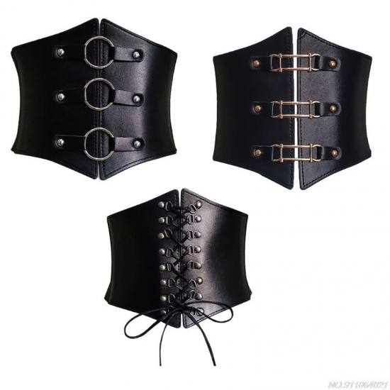 Belts For Women Dresses Waist Buckle Bandage Corset Wide Pu Leather Slimming Body Belts for Women Elastic High Waist