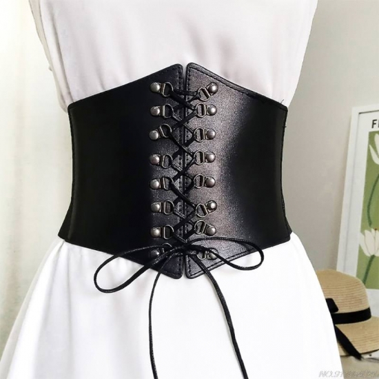 Belts For Women Dresses Waist Buckle Bandage Corset Wide Pu Leather Slimming Body Belts for Women Elastic High Waist