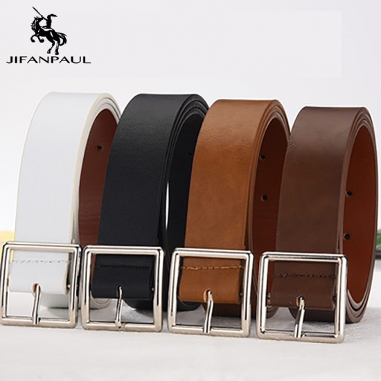Jifanpaul New Style Denim Womens Waist Wide Belt Pu Japanese Pin Buckle Belt Jeans Belt  Belt For Women