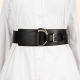 Women PU Black Corset Belts 2022 New Fashion Elastic Waist Cincher Belt with Golden Alloy Buckle Waist Belt