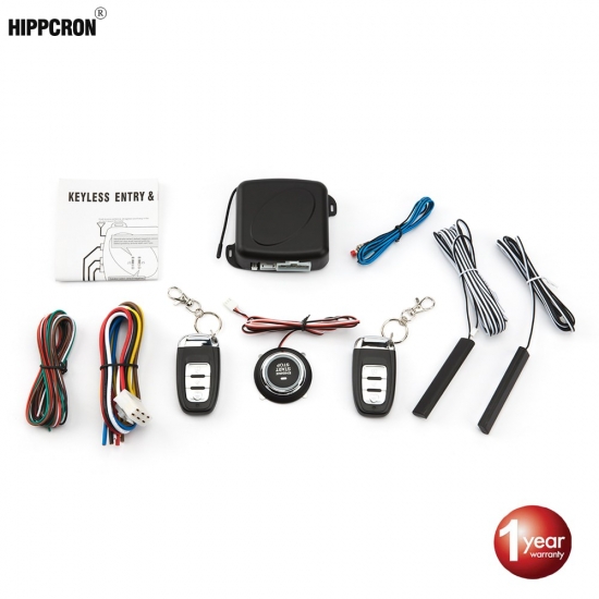 Hippcron Car Alarm Remote Control PKE Car Keyless Entry Engine Start Alarm System Push Button Remote Starter Stop Auto