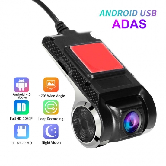 1080P Android  ADAS Dash Cam Car DVR Dash Camera USB DVR Loop Recording Car DashCam Night Version Video Recorder